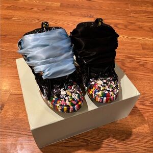 Lanvin Kids Sneakers with Black and Multicolor Design